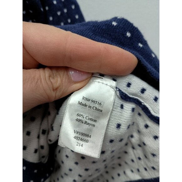 Coldwater Creek Womens Cardigan Size 1X Blue White Polka Dot Button Front Preppy - Picture 5 of 8
